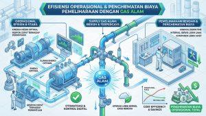 Efisiensi Energi Gas Alam untuk Alat Produksi Industri Efisiensi biaya operasional dan pemeliharaan industri melalui penggunaan gas alam yang bersih dan stabi