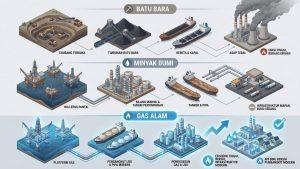 Efisiensi Energi Gas Alam untuk Alat Produksi Industri Illustration of industrial production equipment such as boilers, furnaces, kilns, and ovens powered by natural gas